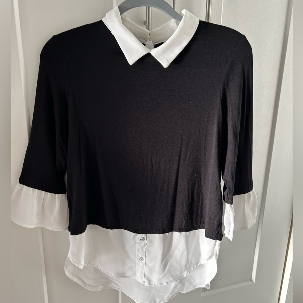 ELLE Black Tie Women’s Blouse XS